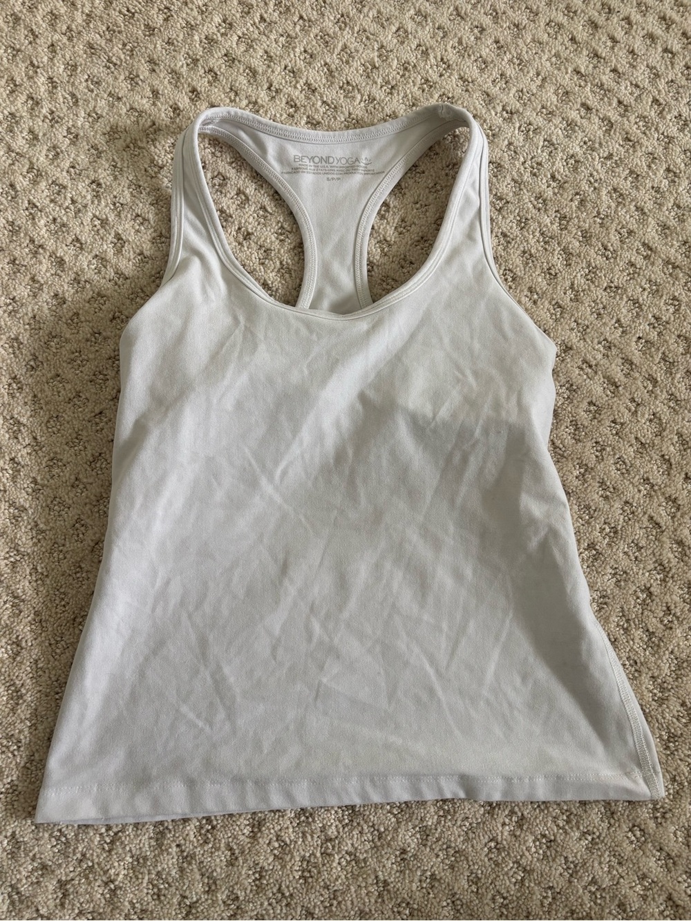 Beyond Yoga White Racerback Tank Top